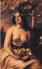 William Etty The Flower Girl painting