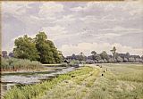 Rivers Prints - On the River Ouse Hemingford Grey by William Fraser Garden
