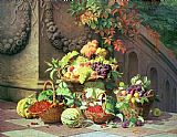 Basket Prints - Baskets Of Summer Fruits by William Hammer