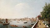 The Terrace St Tropez 1904 Prints - View of the River Thames from the Adelphi Terrace by William James