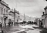 1878 Paintings - Ballarat Street, Queenstown, Nz, Flooded 1878 by William P. Hart