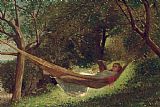 Winslow Homer Prints - Girl in the Hammock by Winslow Homer