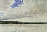 Winslow Homer Prints - Small Sloop on Saco Bay by Winslow Homer